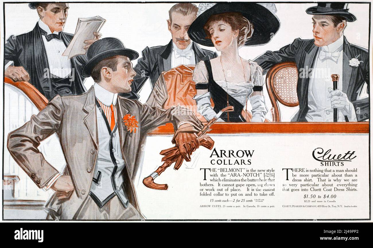 Cluett - Arrow collants, Cluett shirts (1909) Advertisement by JC  Leyendecker Foto stock - Alamy