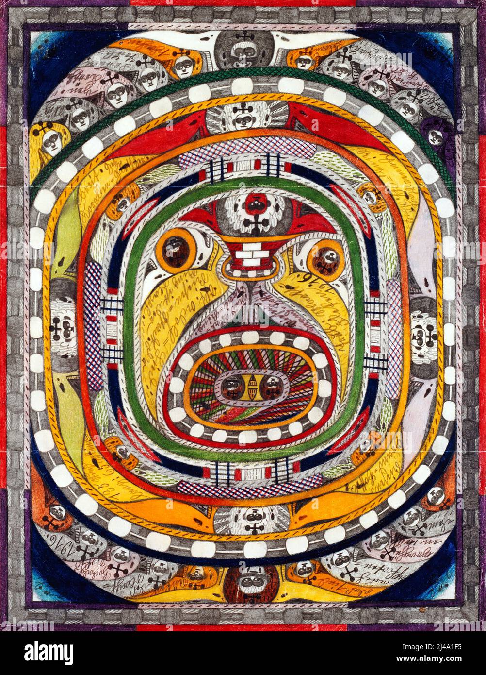 Artista svizzero Adolf Wölfli, pittura Art Brut - Der Napf (1916) Foto Stock