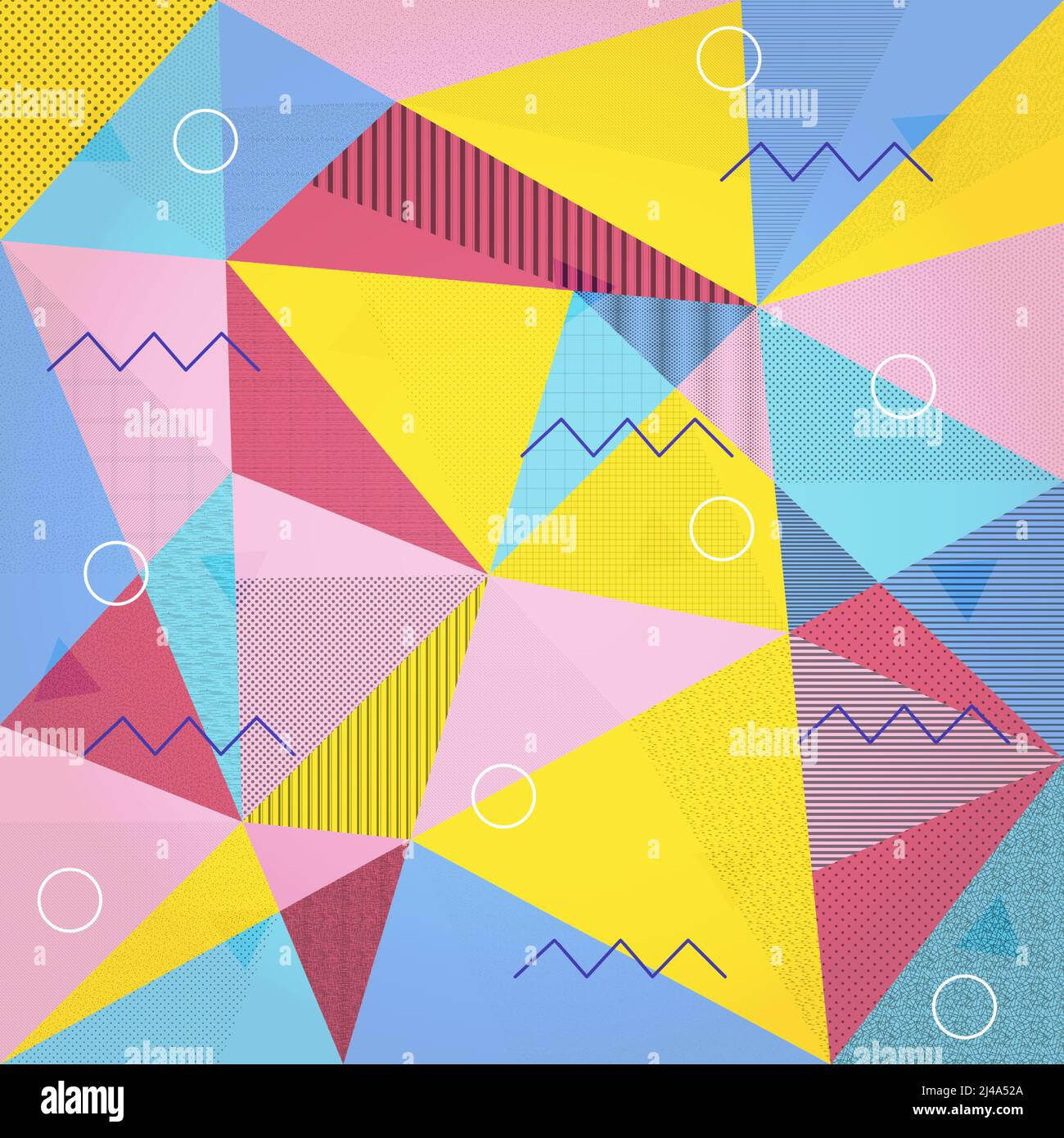 Sfondo geometrico luminoso in stile memphis concetto di illustrazione vettoriale hipster pop cultura 90s Illustrazione Vettoriale