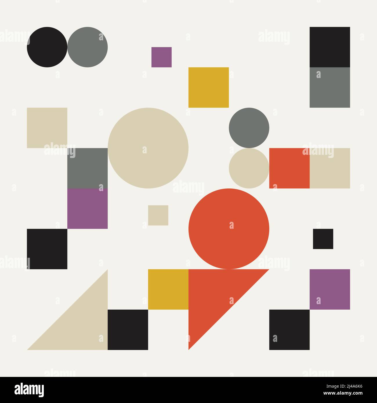 Swiss Art estetica Vector Graphics realizzata con forme ed elementi geometrici astratti Illustrazione Vettoriale