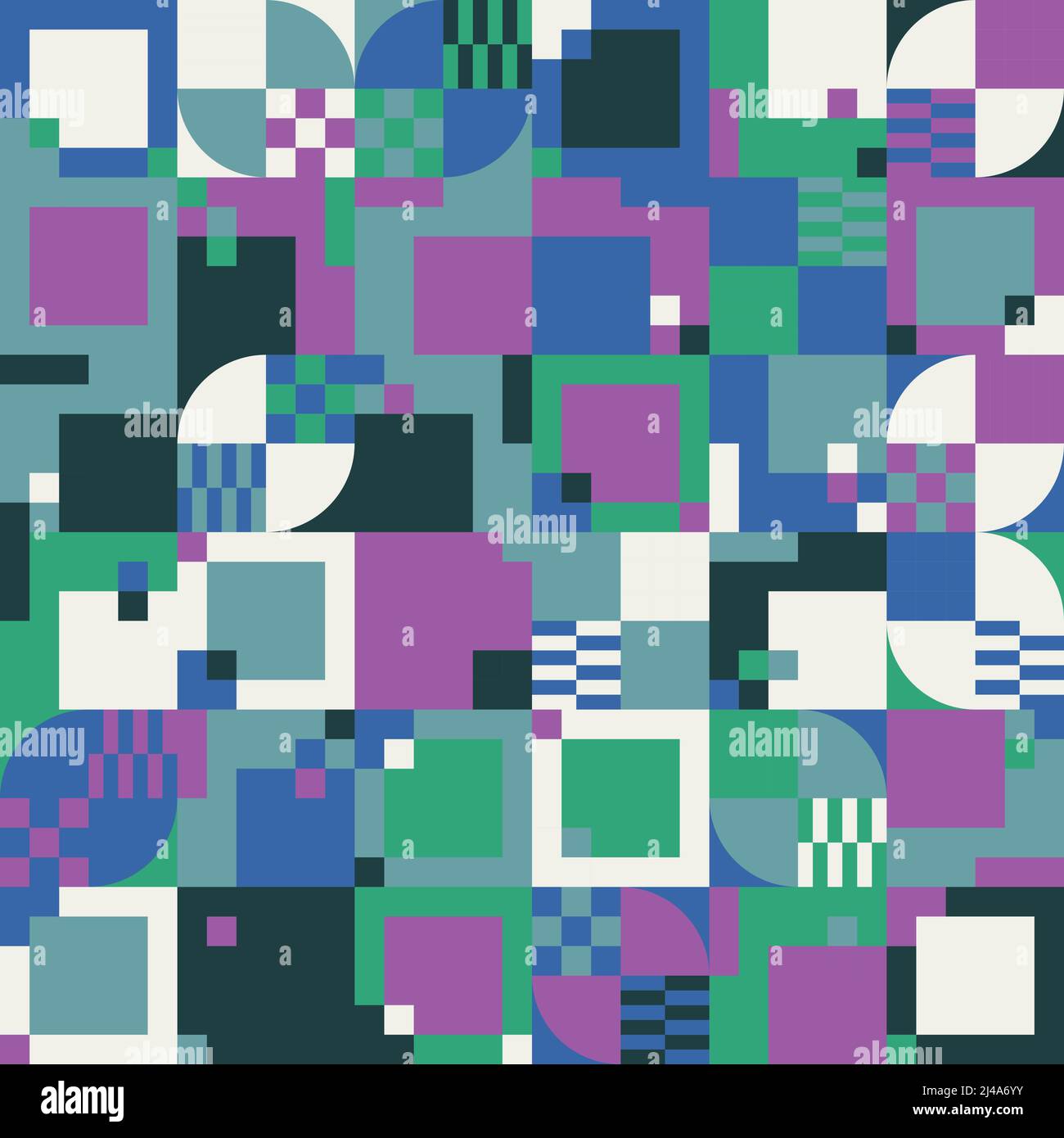 Disegno vettoriale astratto realizzato con varie forme geometriche ed elementi. Grafica geometrica per poster, copertina, arte, presentazione, stampe Illustrazione Vettoriale