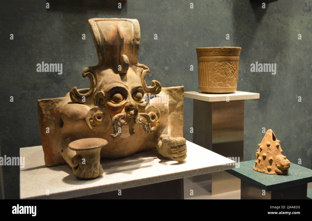 Itzamná uno degli dei più importanti della mitologia maya. Museo Nacional de Antropologia Foto Stock