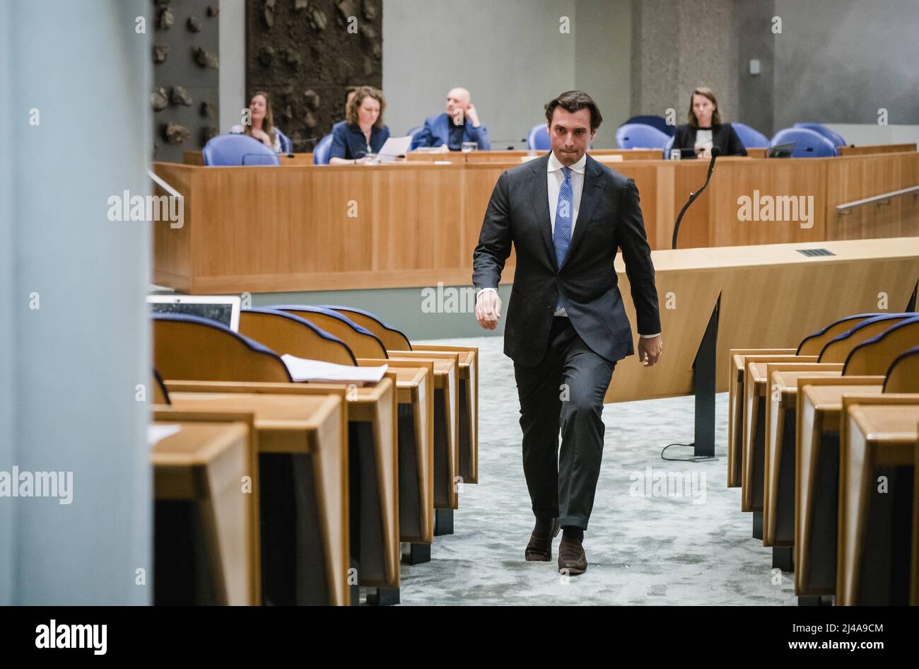 2022-04-13 17:44:44 L'AIA - Thierry Baudet (FVD) durante un dibattito con la Camera dei rappresentanti circa il disegno di legge del membro privato del SP per modificare la costituzione in modo che un referendum correttivo vincolante diventa possibile. Questo referendum permette alle persone di correggere o votare le decisioni politiche in seguito. ANP BART SIZE olanda OUT - belgio OUT Foto Stock