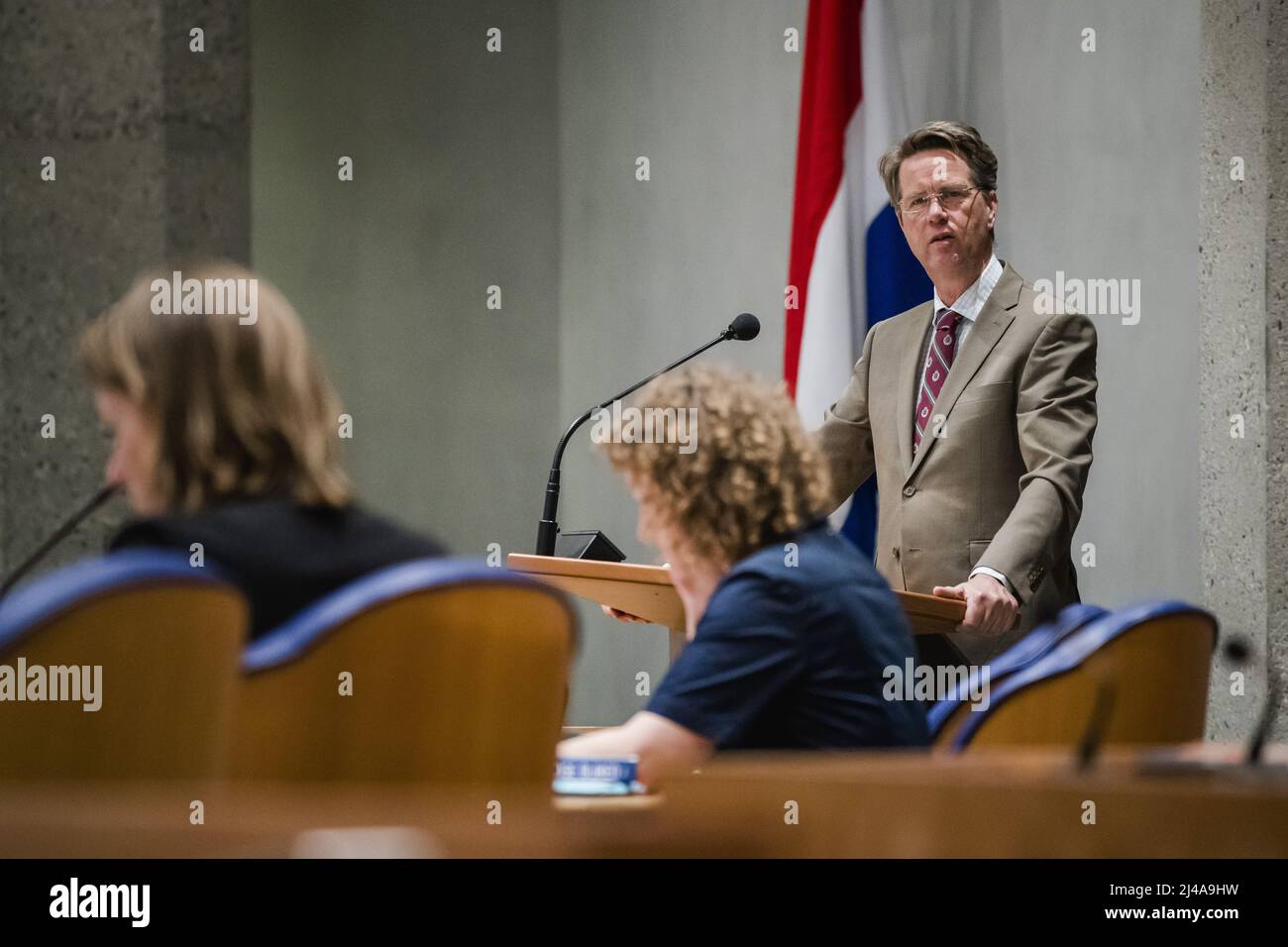 2022-04-13 17:47:40 L'AIA - Martin Bosma (PVV) durante un dibattito con la Camera dei rappresentanti circa il disegno di legge del membro privato del SP per modificare la costituzione in modo che un referendum correttivo vincolante diventa possibile. Questo referendum permette alle persone di correggere o votare le decisioni politiche in seguito. ANP BART SIZE olanda OUT - belgio OUT Foto Stock