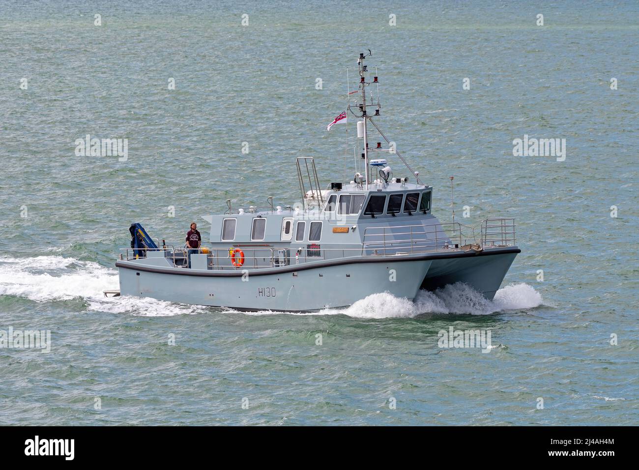 HMS Magpie (H130) è un'imbarcazione idrografica gestita dalla Royal Navy - giugno 2019. Foto Stock