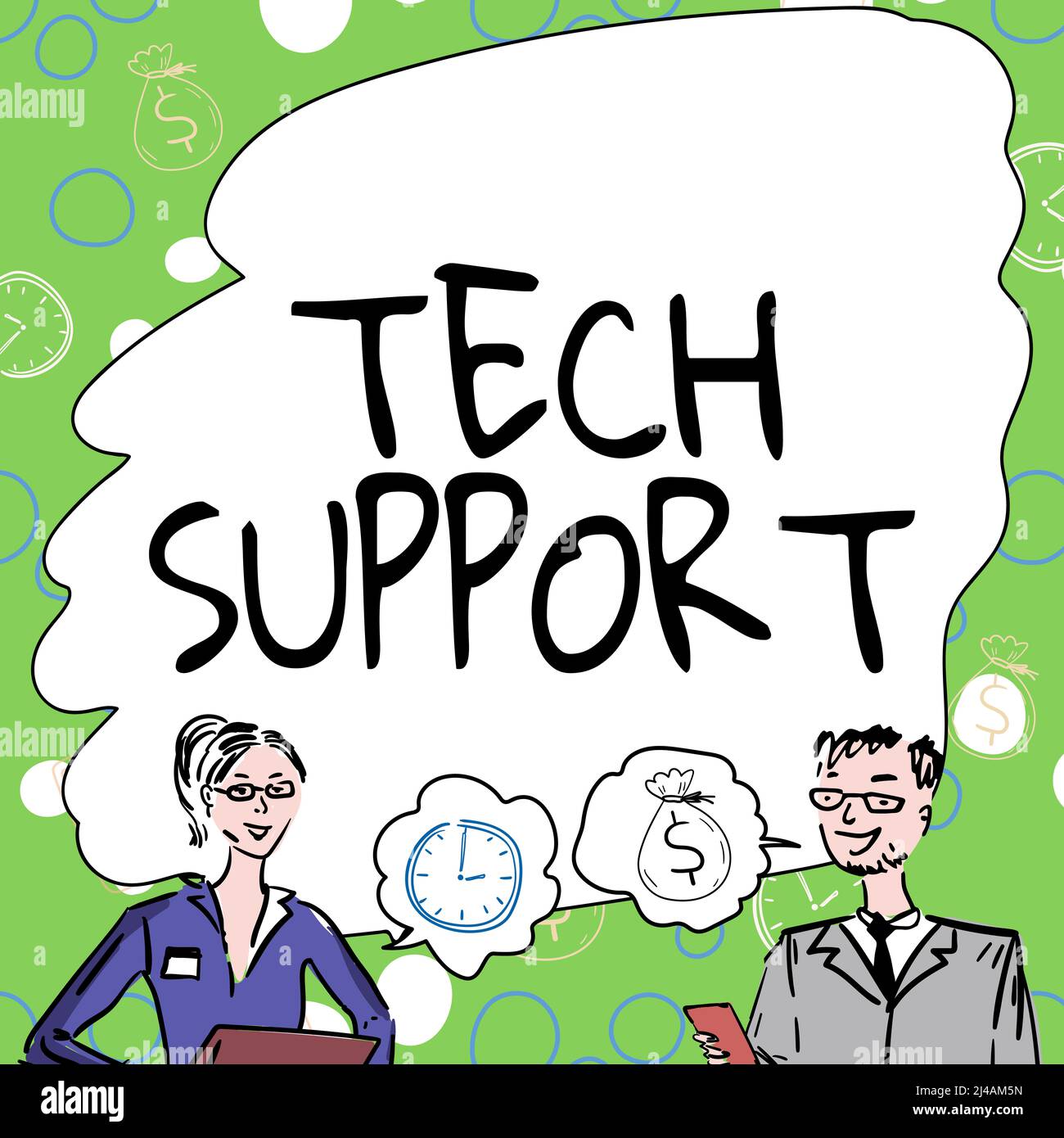 Testo della scrittura supporto tecnico. Parola per aiutare le persone che hanno problemi tecnici membri del team che guardano Whiteboard Brainstorming New Foto Stock