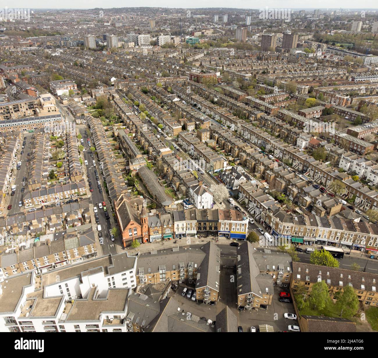 Harrow Road a West Kilburn, Londra, Inghilterra Foto Stock