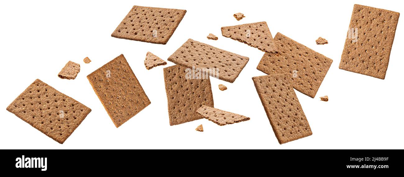 Biscotti cracker di segale isolati su sfondo bianco Foto Stock Biscotti cracker di segale isolati su sfondo bianco Foto Stock