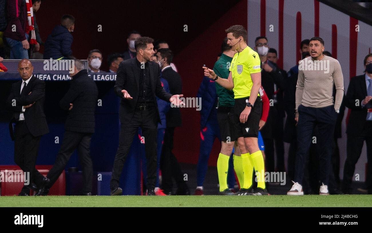 Stadio Wanda Metropolitano, Madrid, Spagna. 13th Apr 2022. EUFA Champions League Football, Atletico Madrid versus Manchester City; Credit: Action Plus Sports/Alamy Live News Foto Stock