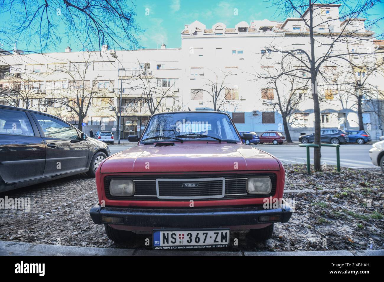 Auto Yugo. Novi Sad, Serbia Foto Stock
