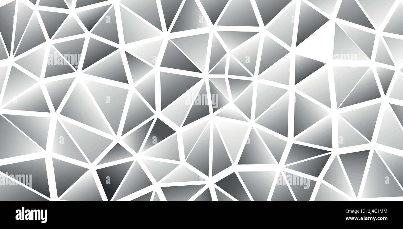 Sfondo a mosaico in argento poligonale. Illustrazione del vettore poly basso astratto. Motivo triangolare in stile mezzitoni. Modello di business design geometrico Illustrazione Vettoriale