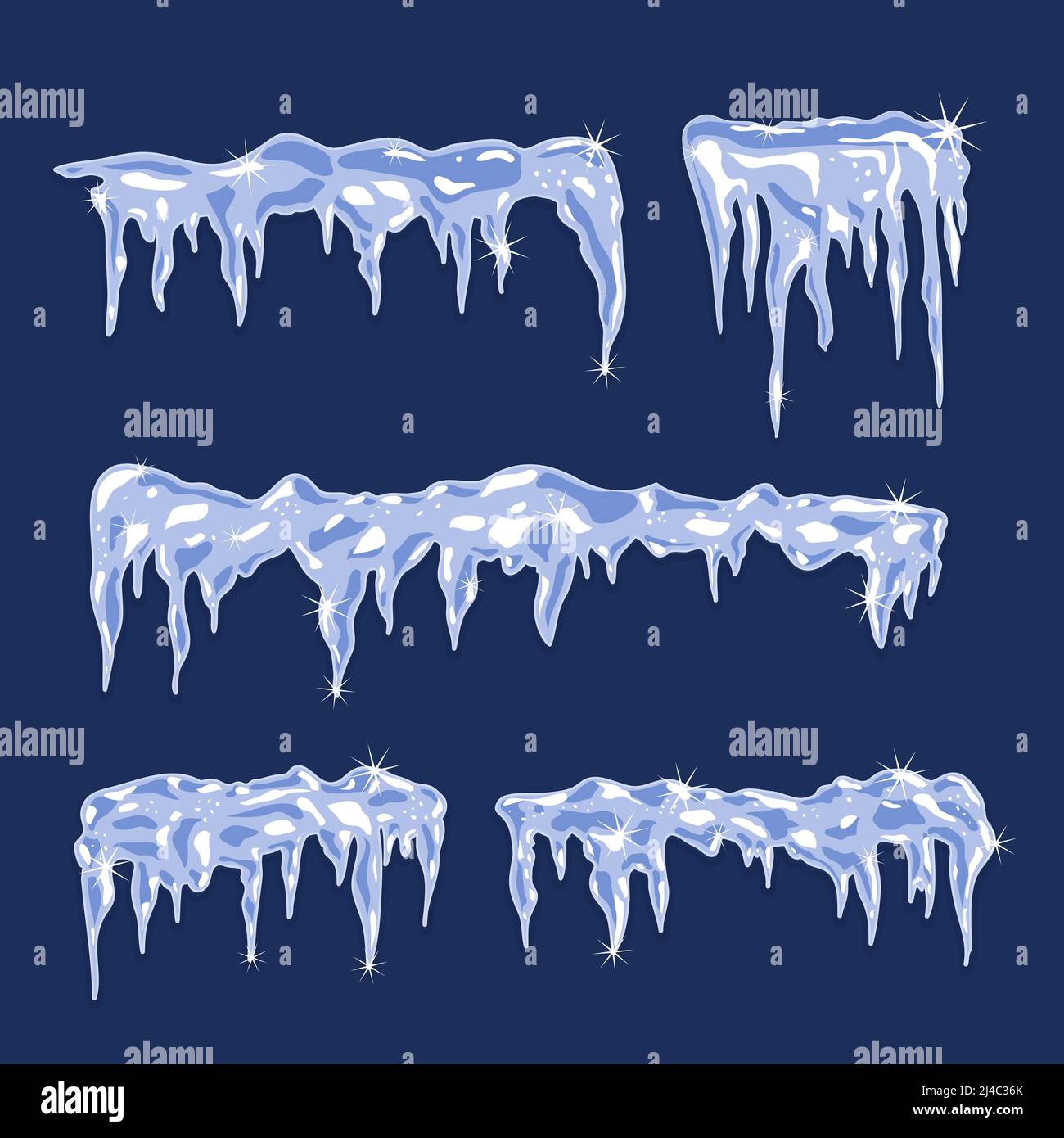 Blue Ice Sheet con icicles Vector Illustration Illustrazione Vettoriale