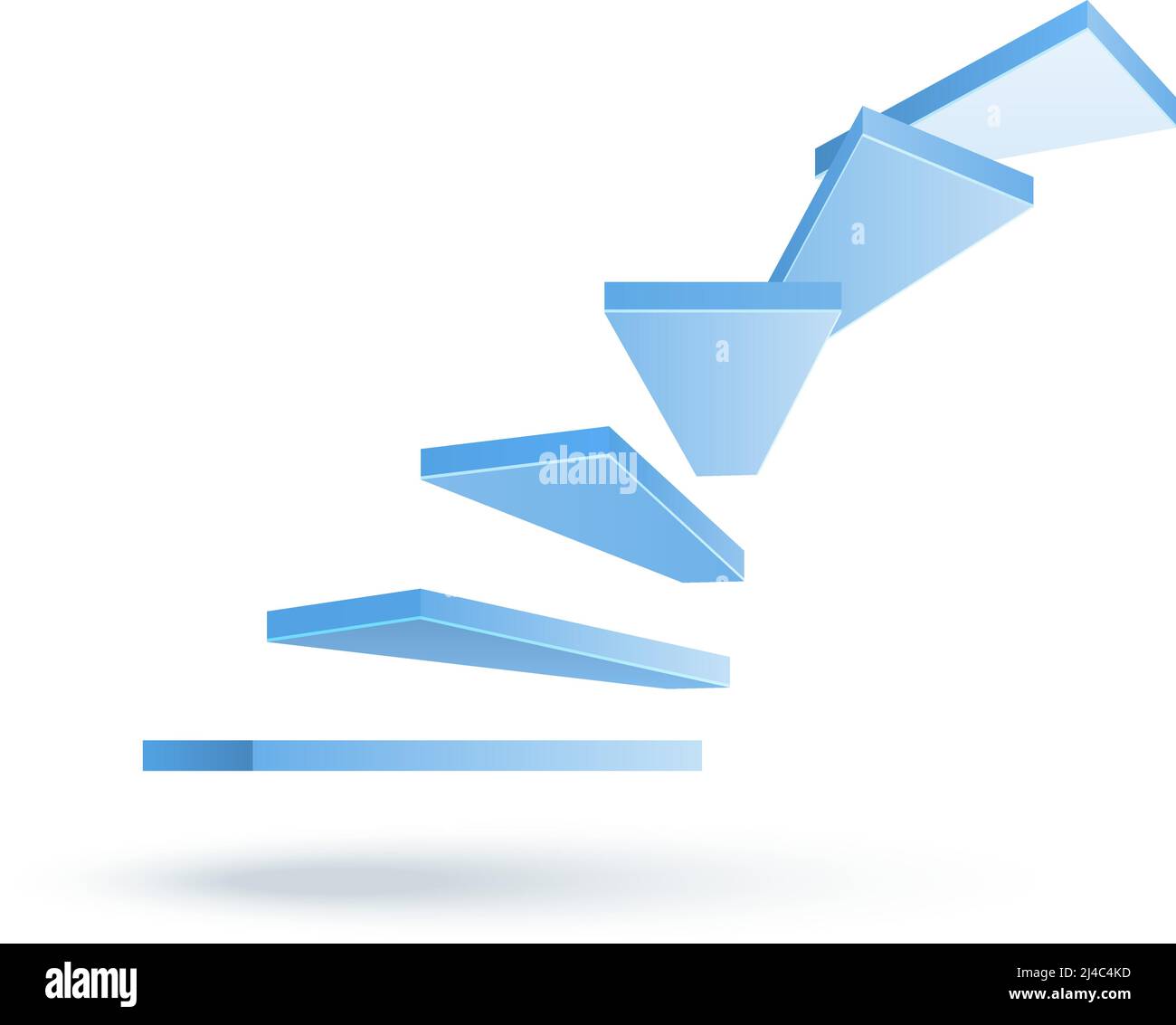 vettore 3d che sale su scale isolato su sfondo bianco Illustrazione Vettoriale