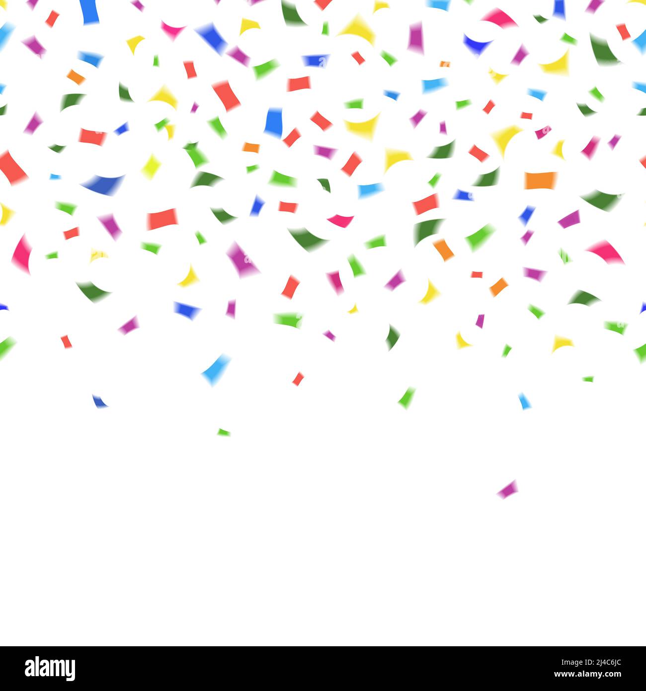 Modello vettoriale di vivaci confetti colorati nei colori di l'arcobaleno su bianco con copyspace per il tuo biglietto d'auguri Testo o invito per New Ye Illustrazione Vettoriale