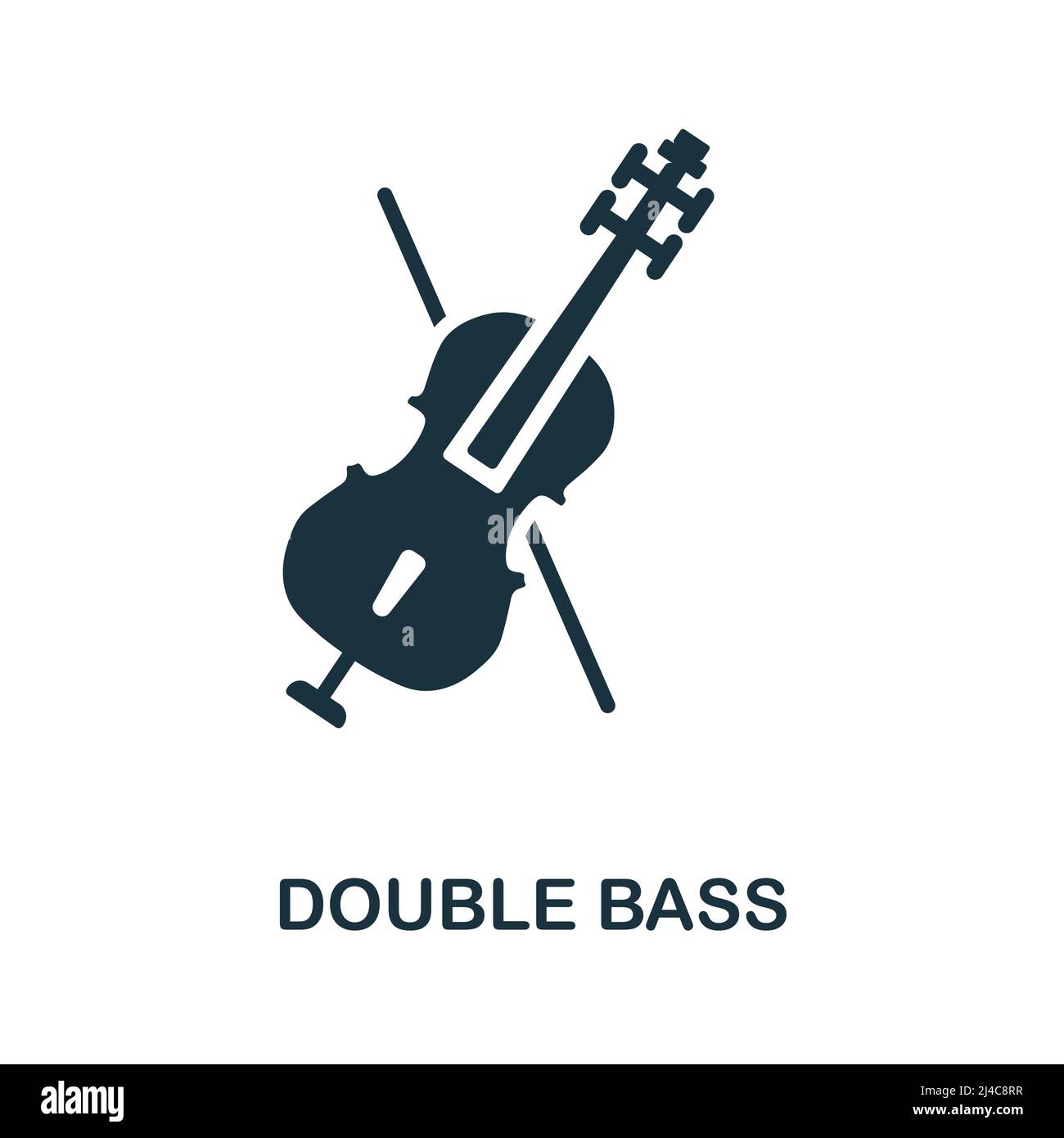 Icona Double Bass (Bassi doppi). Elemento semplice della collezione di strumenti musicali. Icona Creative Double Bass per il web design, modelli, infografiche e altro ancora Illustrazione Vettoriale