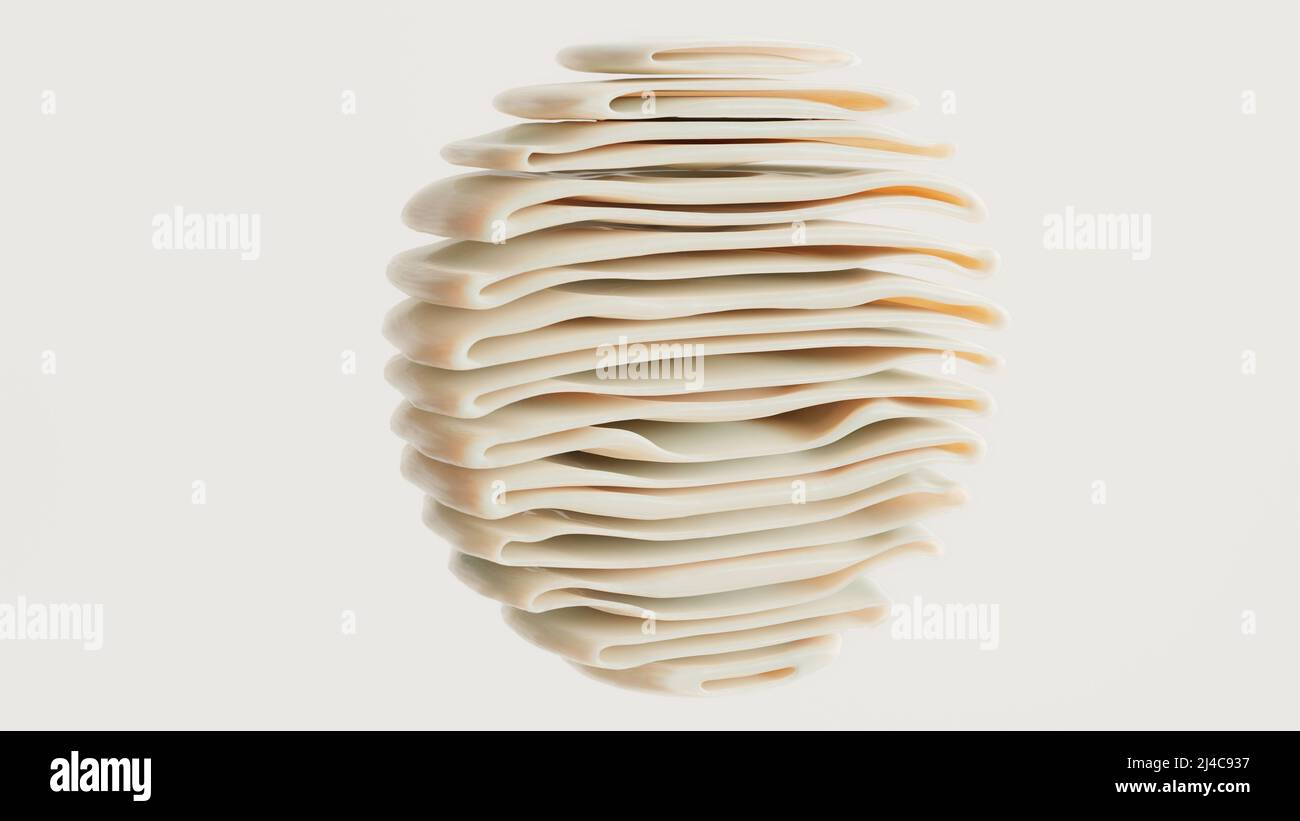 Sezione trasversale attraverso un apparato golgi -- 3D rendering Foto Stock