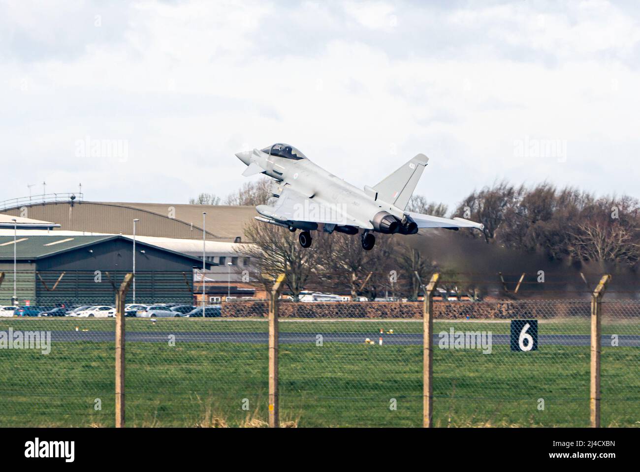 RAF Euro combattente Typhoon FGR4 a RAF Coningsby Lincolnshire Foto Stock