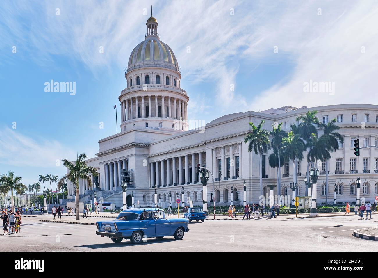 Vista del Palazzo del Campidoglio Nazionale, costruito nel 1929. Ora Centro Congressi, l'Avana, Cuba Foto Stock
