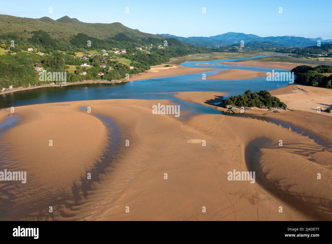 Riserva della biosfera dell'estuario di Urdaibai, estuario del fiume Oka, regione di Gernika-Lumo, provincia di Biscay, Paesi Baschi, Spagna Foto Stock