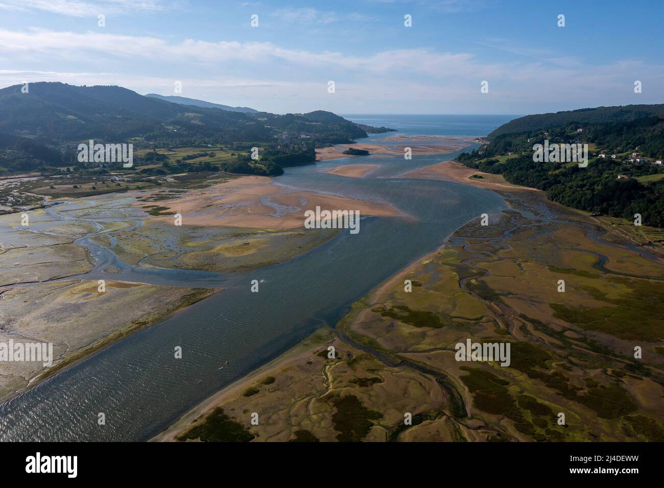 Riserva della biosfera dell'estuario di Urdaibai, estuario del fiume Oka, regione di Gernika-Lumo, provincia di Biscay, Paesi Baschi, Spagna Foto Stock