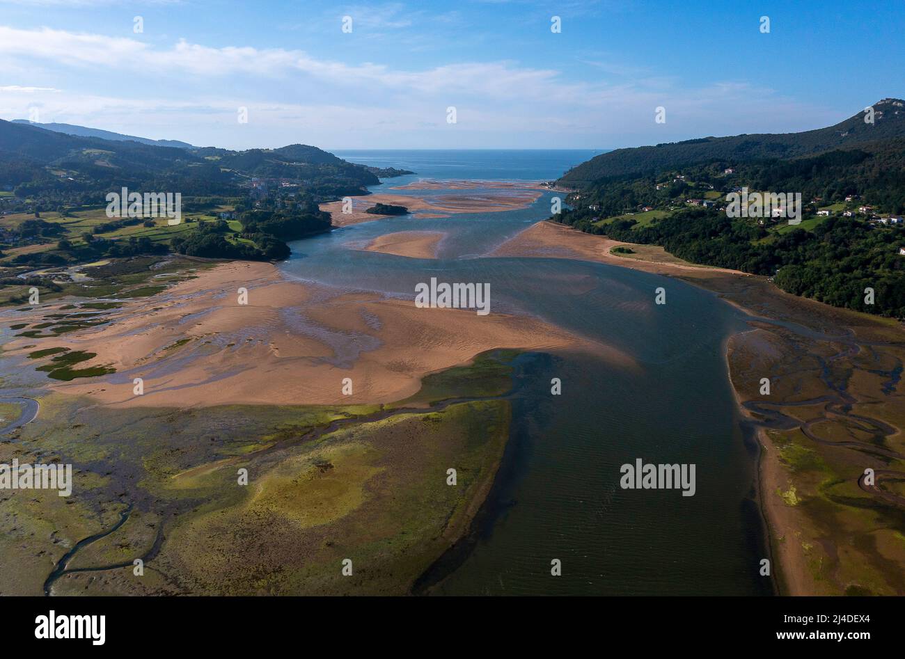 Riserva della biosfera dell'estuario di Urdaibai, estuario del fiume Oka, regione di Gernika-Lumo, provincia di Biscay, Paesi Baschi, Spagna Foto Stock