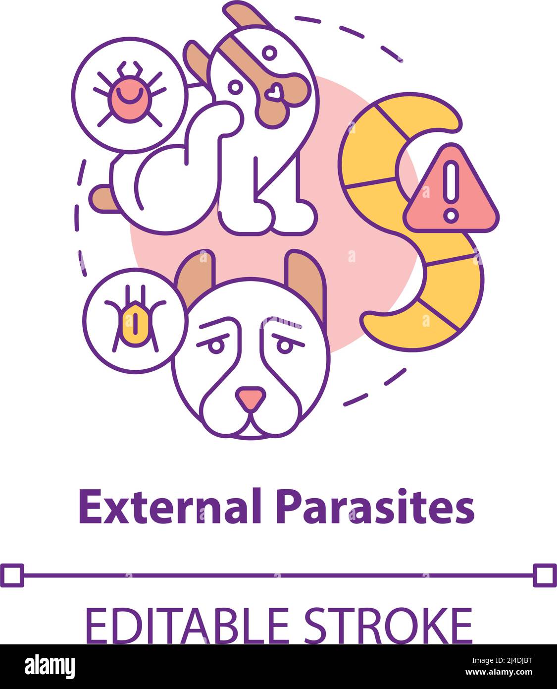 Icona del concetto di parassiti esterni Illustrazione Vettoriale