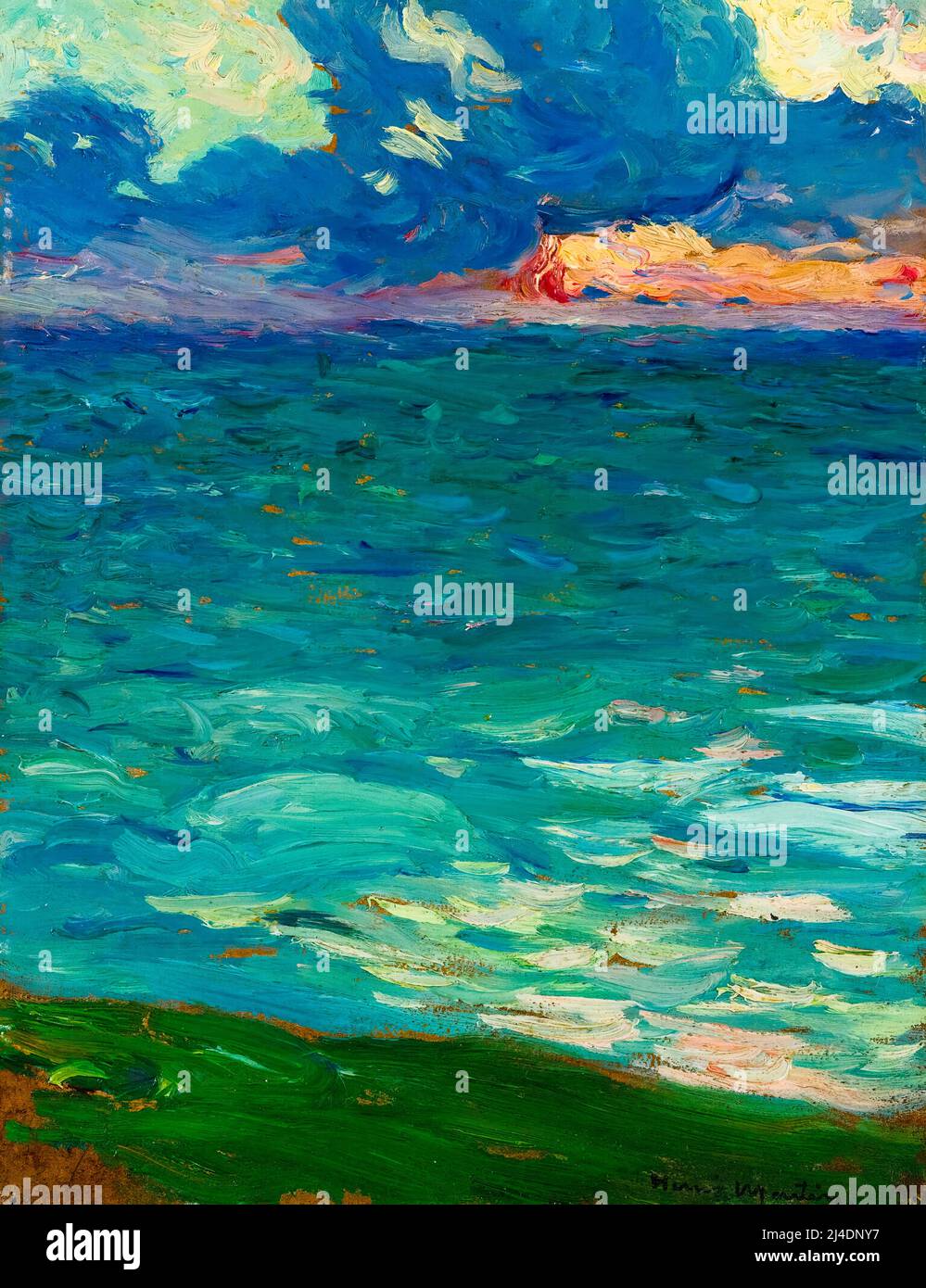 Henri Martin, Au Bord De la Mer (al Mare), pittura paesaggistica prima del 1943 Foto Stock
