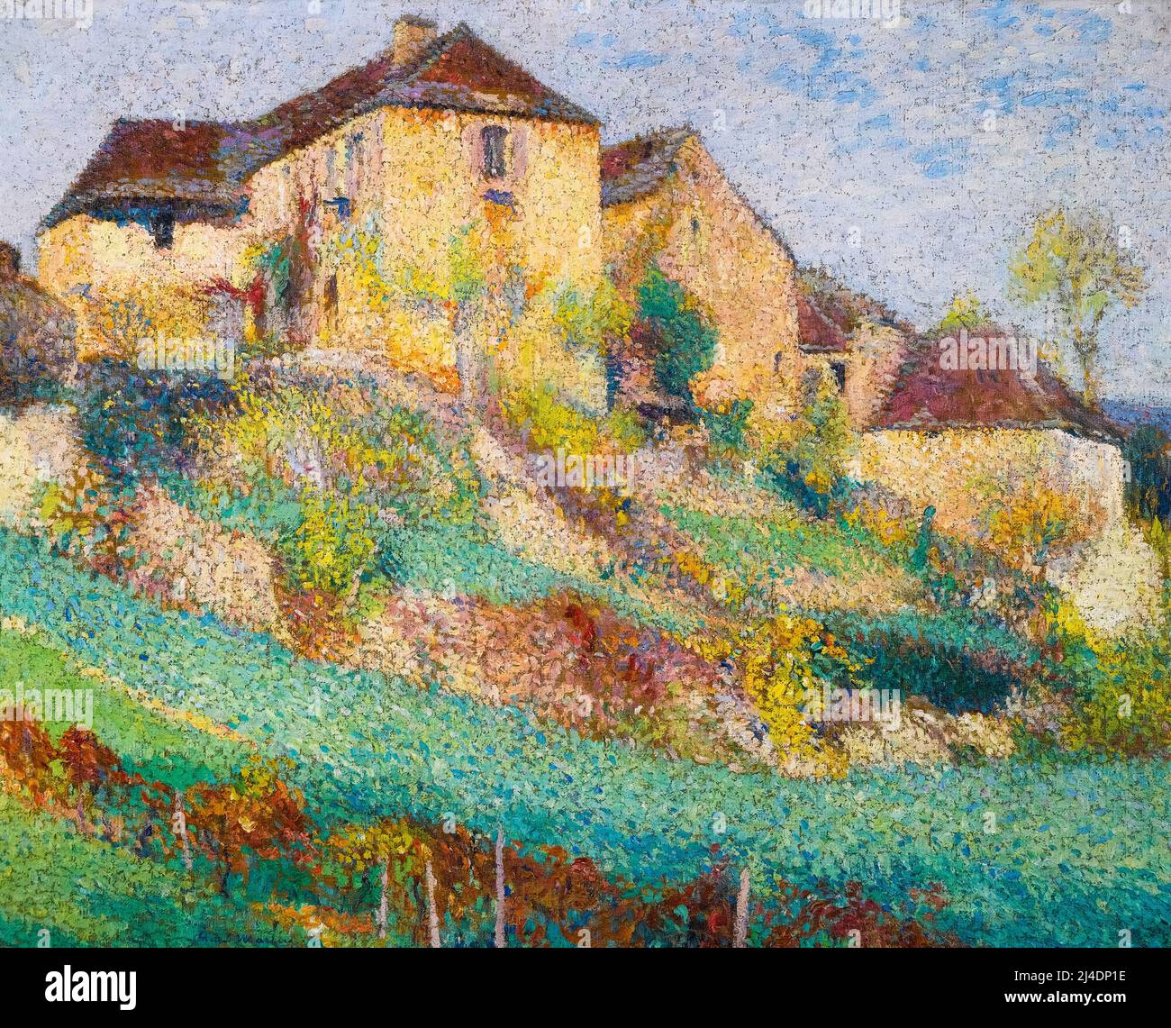 Henri Martin, la Grande Casa di la Combe a Labastide-Du-Vert in estate, dipingere in olio su tela, prima del 1943 Foto Stock