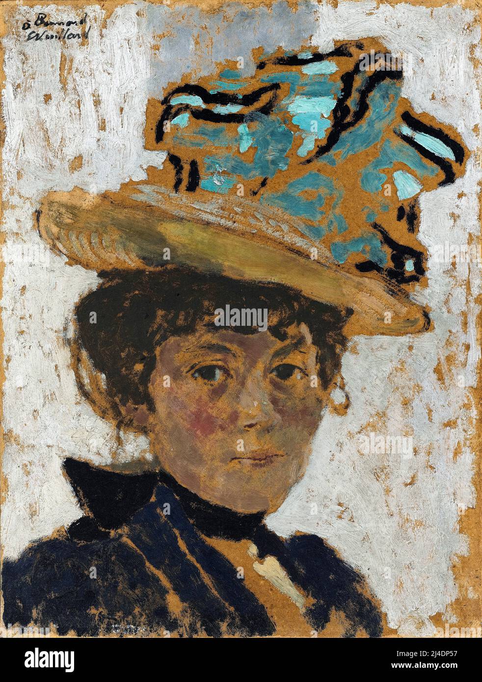 Madame Bonnard (Marthe de Méligny, 1869–1942), ritratto dipinto in olio su cartone di Édouard Vuillard, 1895-1900 Foto Stock