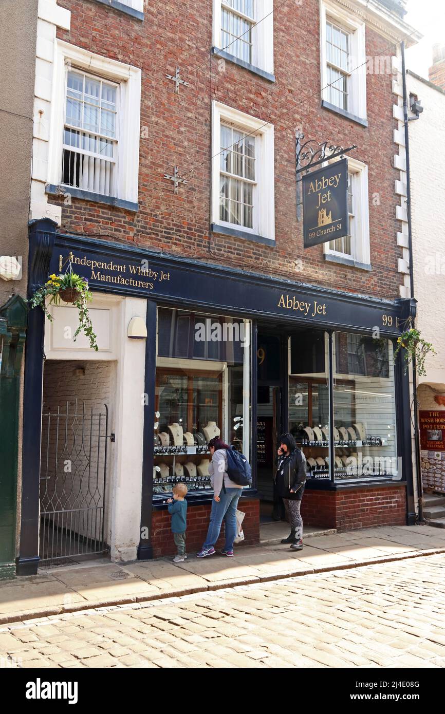 Abbey Jet, produttore indipendente di Whitby Jet, Whitby Foto Stock