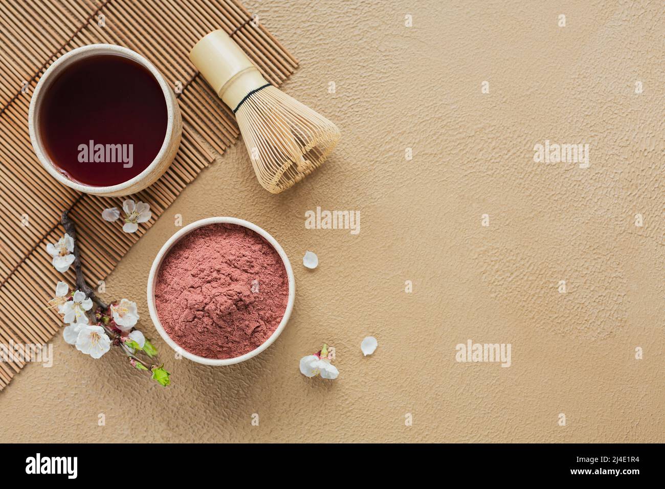 Tè in polvere di colore organico Matcha Foto Stock