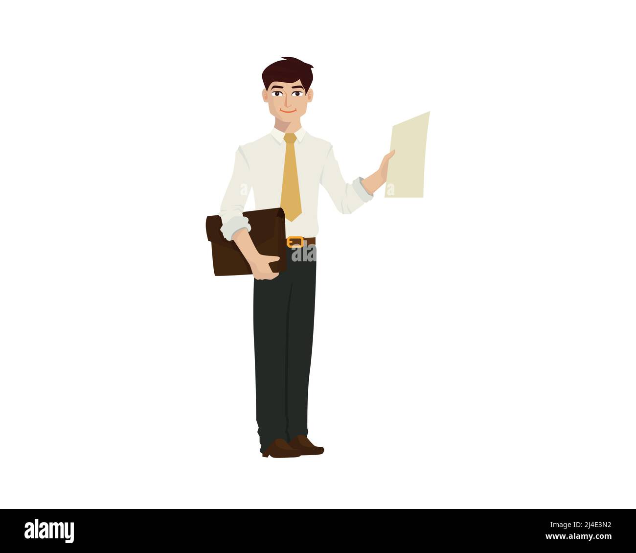 Illustrazione dettagliata di businessman con Cartoon Style Vector Illustrazione Vettoriale