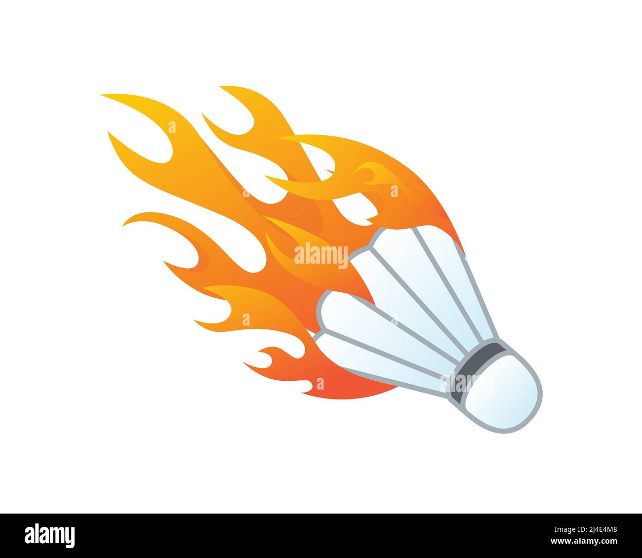 Modern Flaming Hot Shuttleock Illustration Vector Illustrazione Vettoriale
