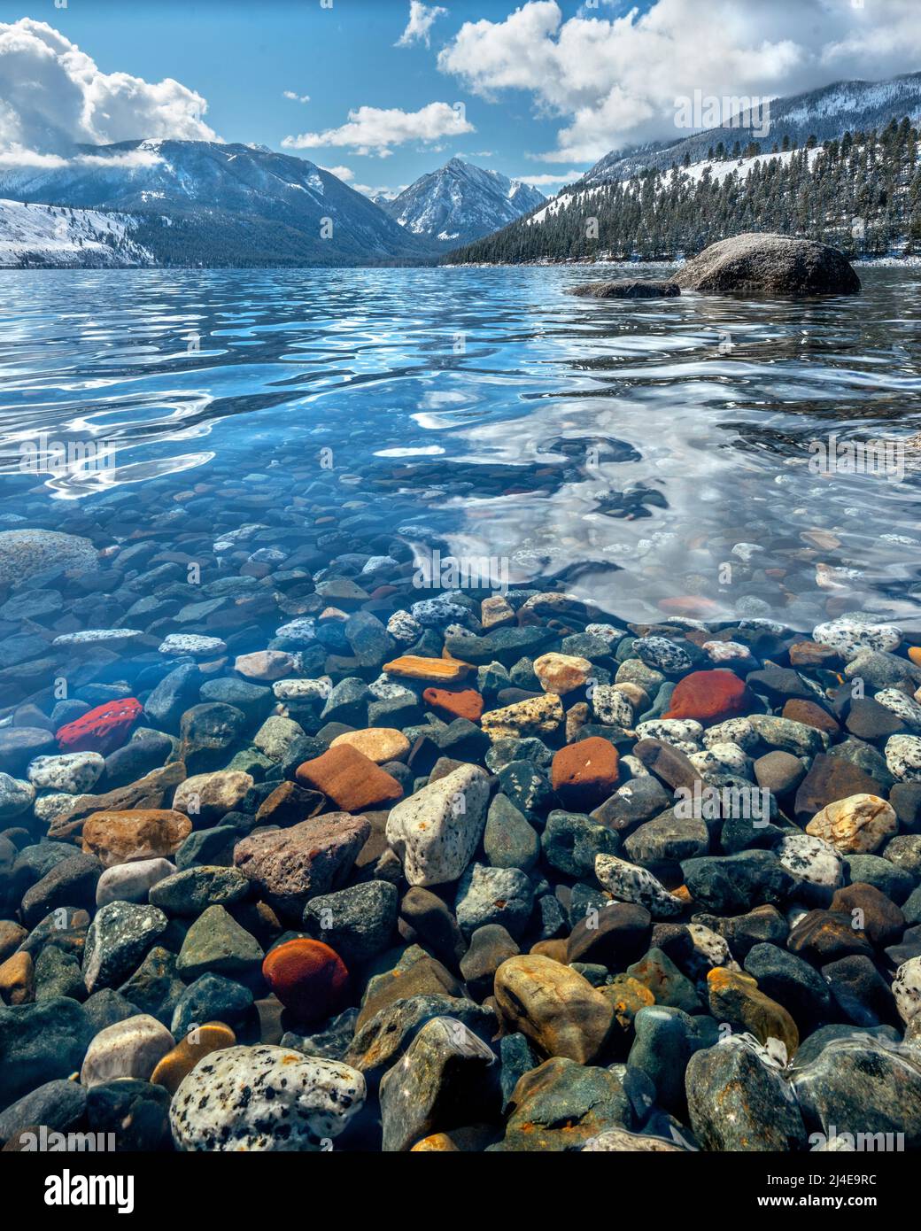 Il lago Wallowa e le Wallowa Mountains, Oregon Foto Stock
