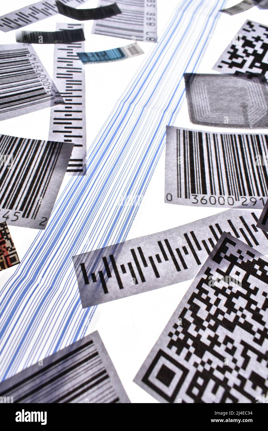 Codice QR, codice a barre, codice di sicurezza, trasparente Foto Stock