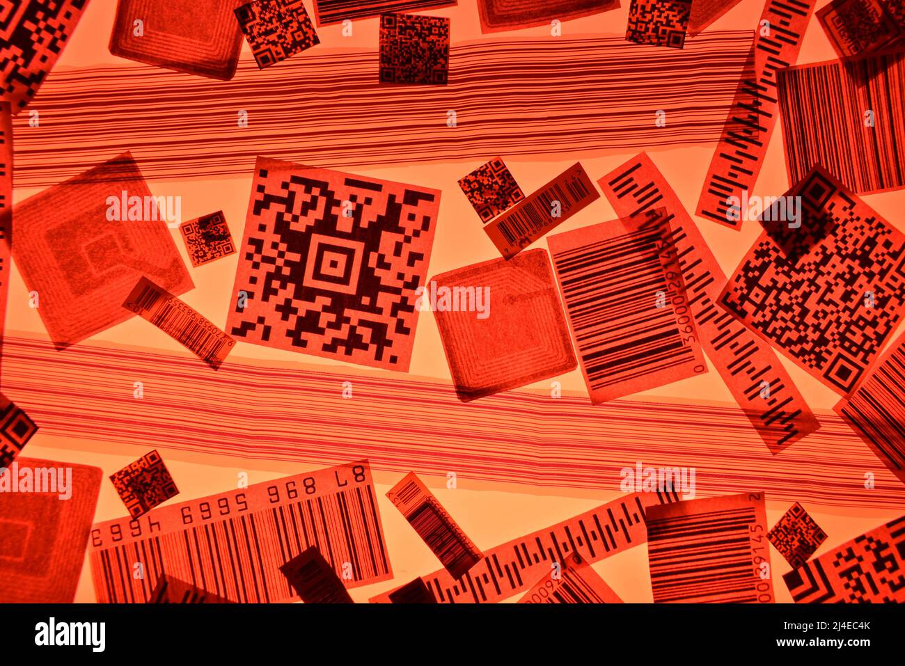 Codice QR, codice a barre, codice di sicurezza, trasparente Foto Stock