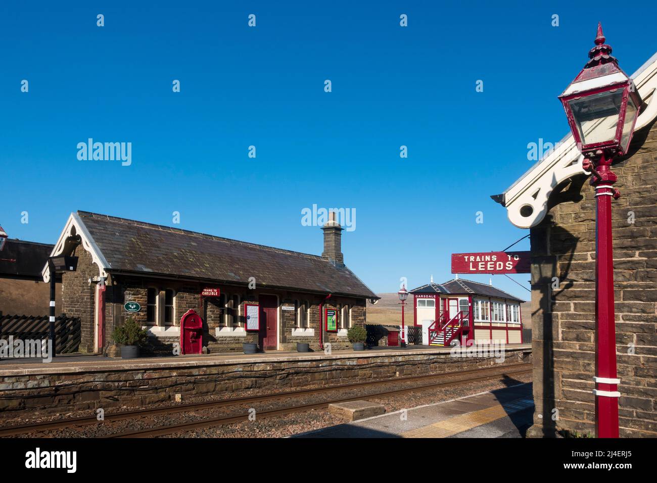 Garsdale Station, Settle Carlisle Railway, Yorkshire Dales National Park Foto Stock