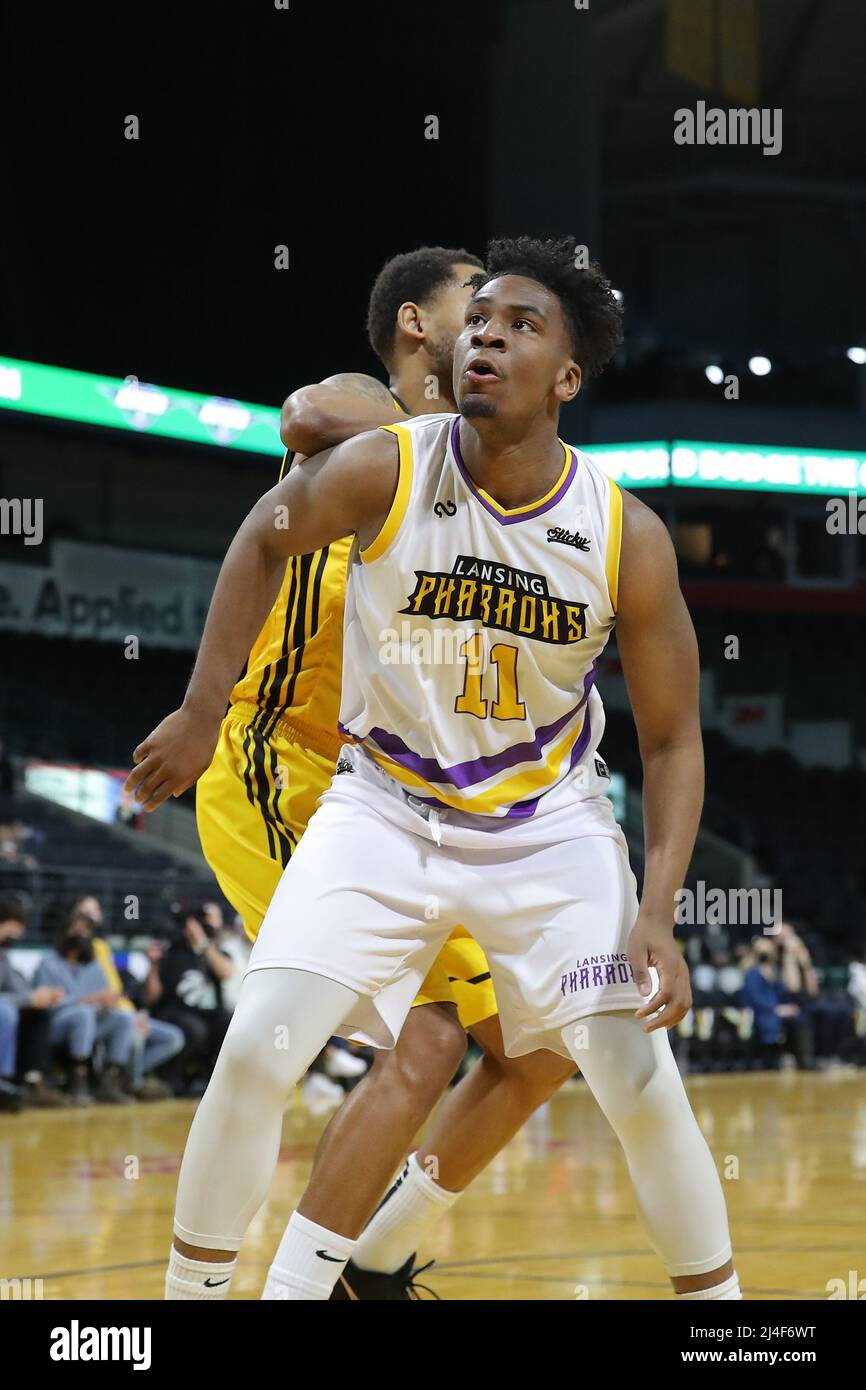 London Ontairo Canada, 6th 2022 marzo, la London Lightning batte i Lansing Pharaohs 104-90.Montrell poco dei Lansing Pharaohs. Luca Durda/Alam Foto Stock