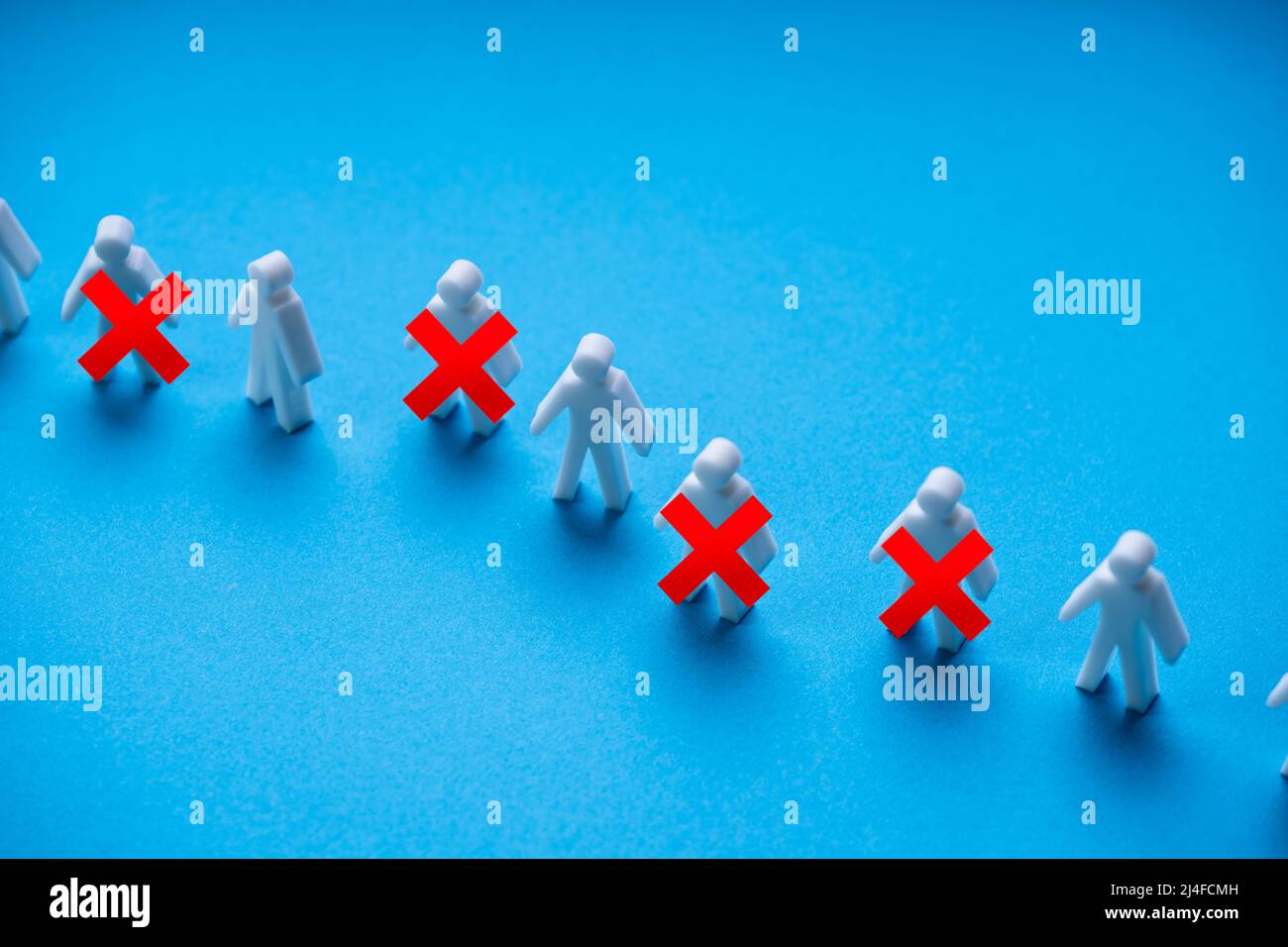 Team Management e riduzione del personale. Concetto di occupazione aziendale Foto Stock