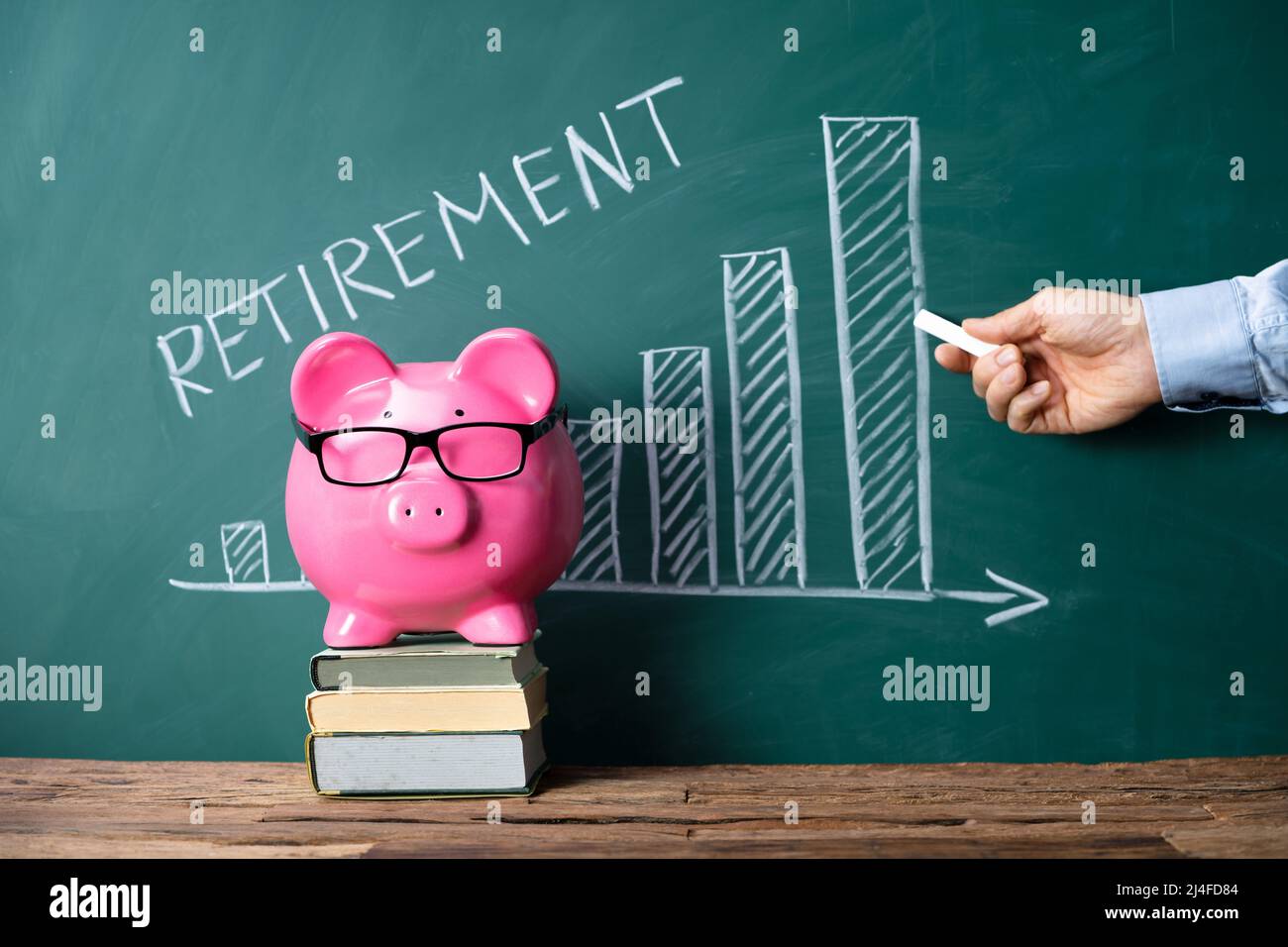 Pianificazione docente pensionamento a scuola. Fondo di investimento Foto Stock