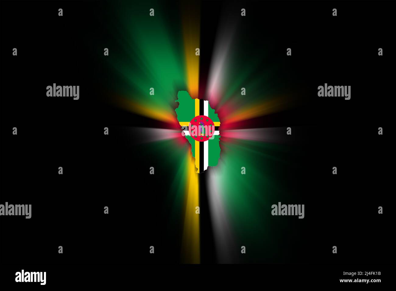 Adesivo Auto Con Bandiera Di Dominica - 10 Cm - Laminato Anti UV - Rimovibile Per Auto, Vetro O Parete - 5