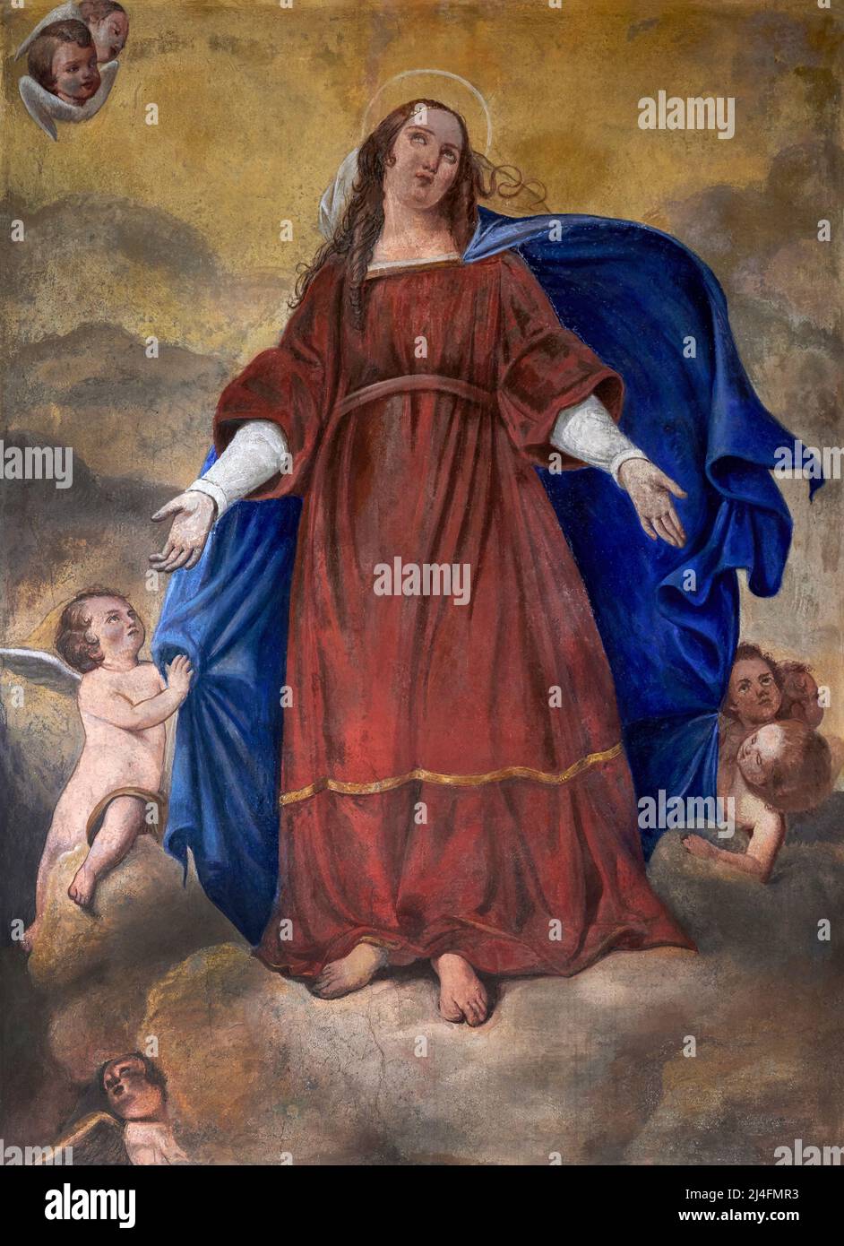 Madonna Assunta - affianco - Francesco De Magistris - 1861 - Spino d’Adda (Cr) chiesa parrocchiale di S. Giacomo maggiore Foto Stock