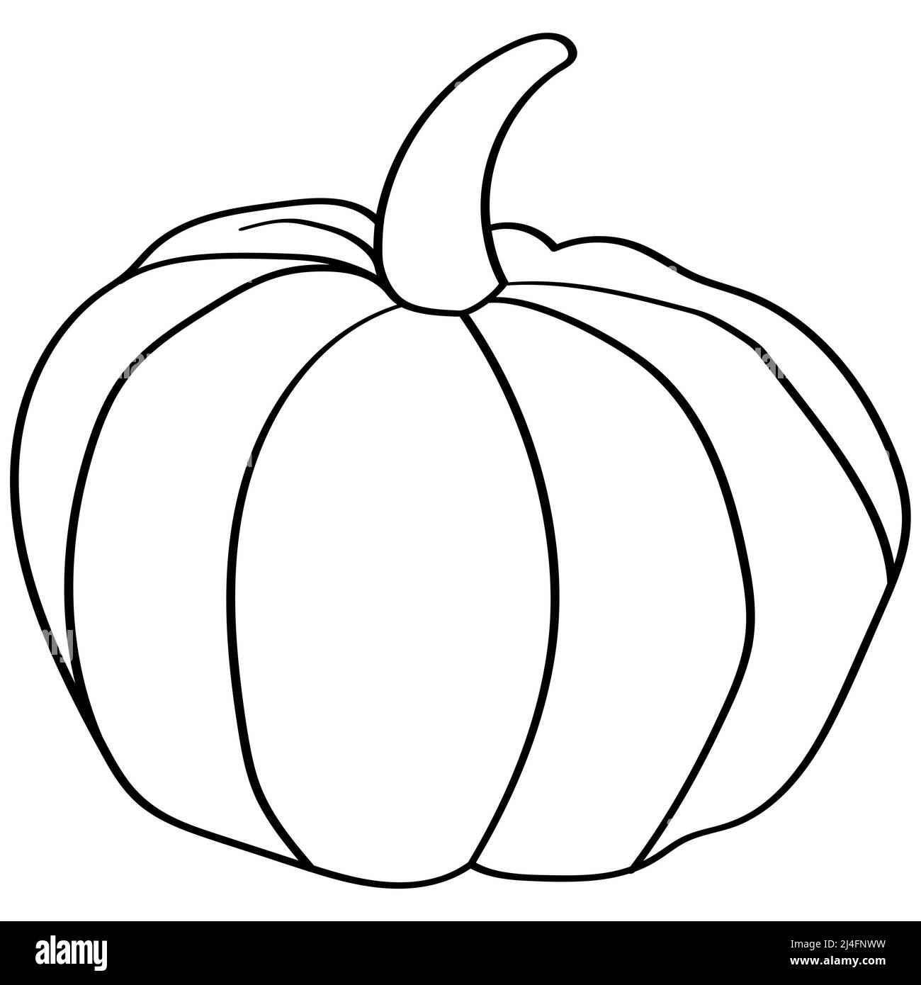 Bella zucca cartoon isolato su sfondo bianco per il concetto di pennello Foto Stock