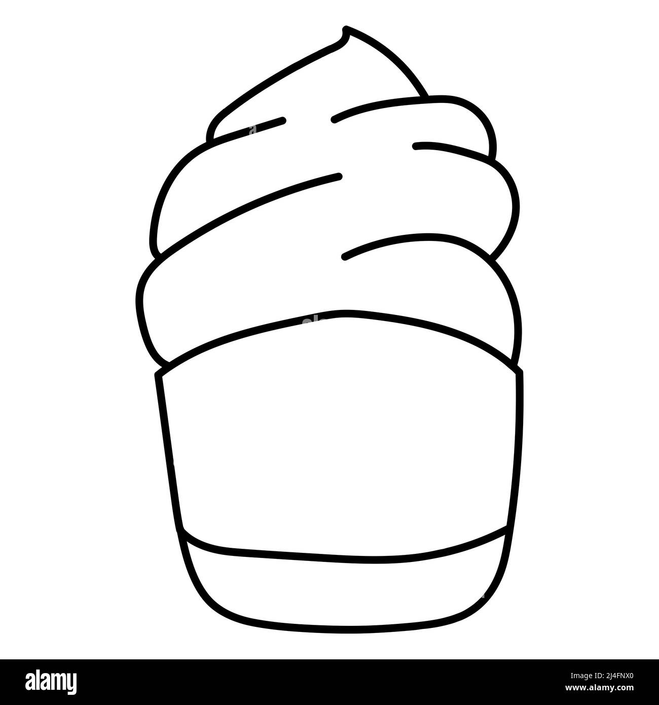 Splendido disegno da dessert isolato su sfondo bianco per il disegno a spazzola Foto Stock