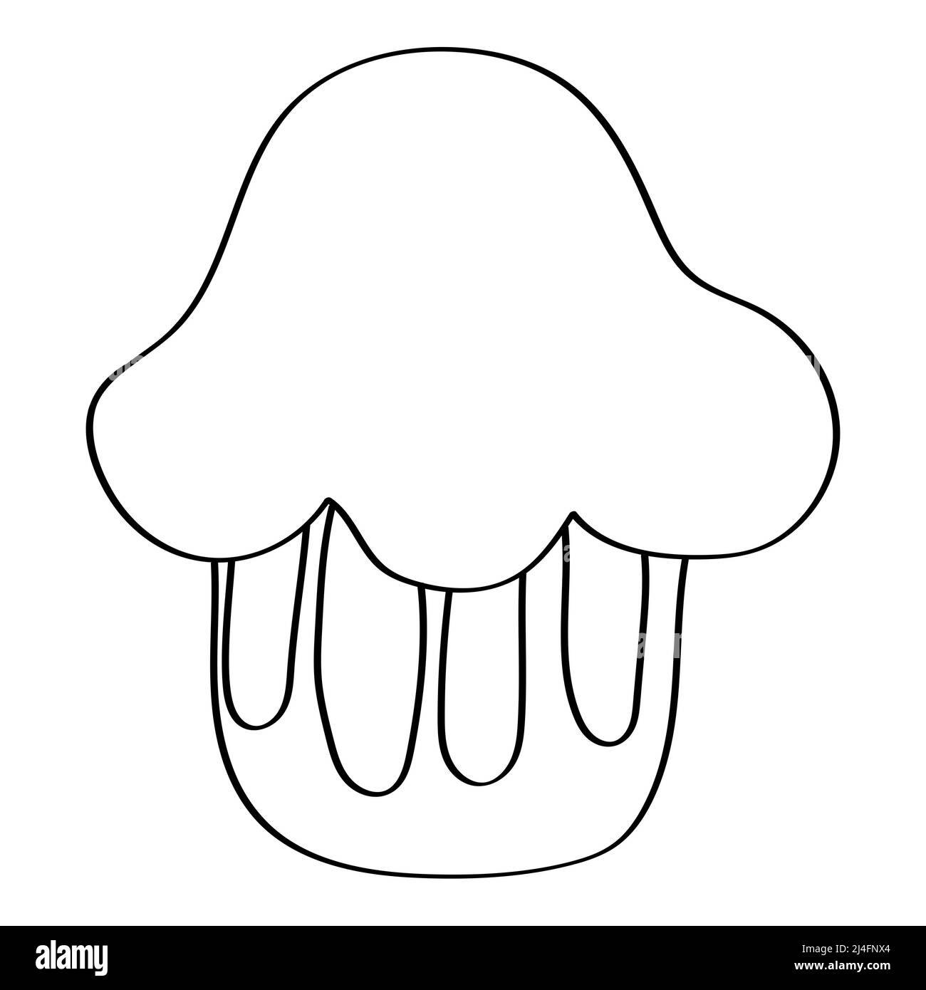 Splendido disegno da dessert isolato su sfondo bianco per il disegno a spazzola Foto Stock