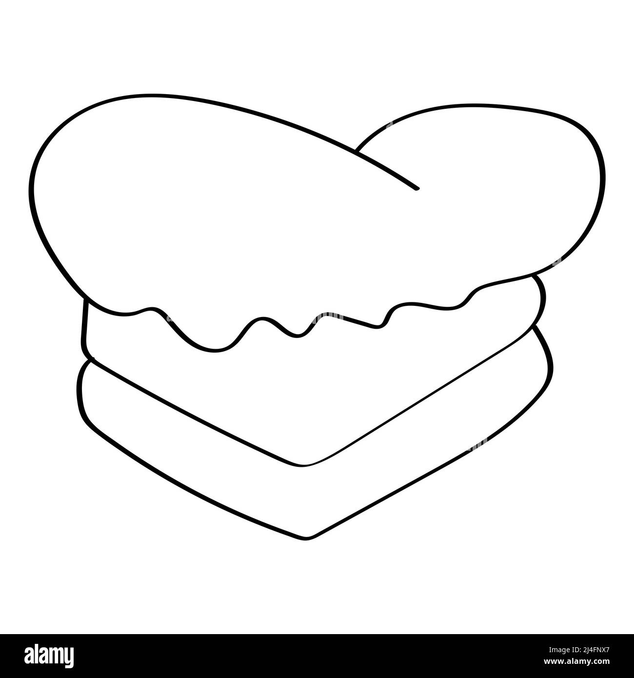 Splendido disegno da dessert isolato su sfondo bianco per il disegno a spazzola Foto Stock