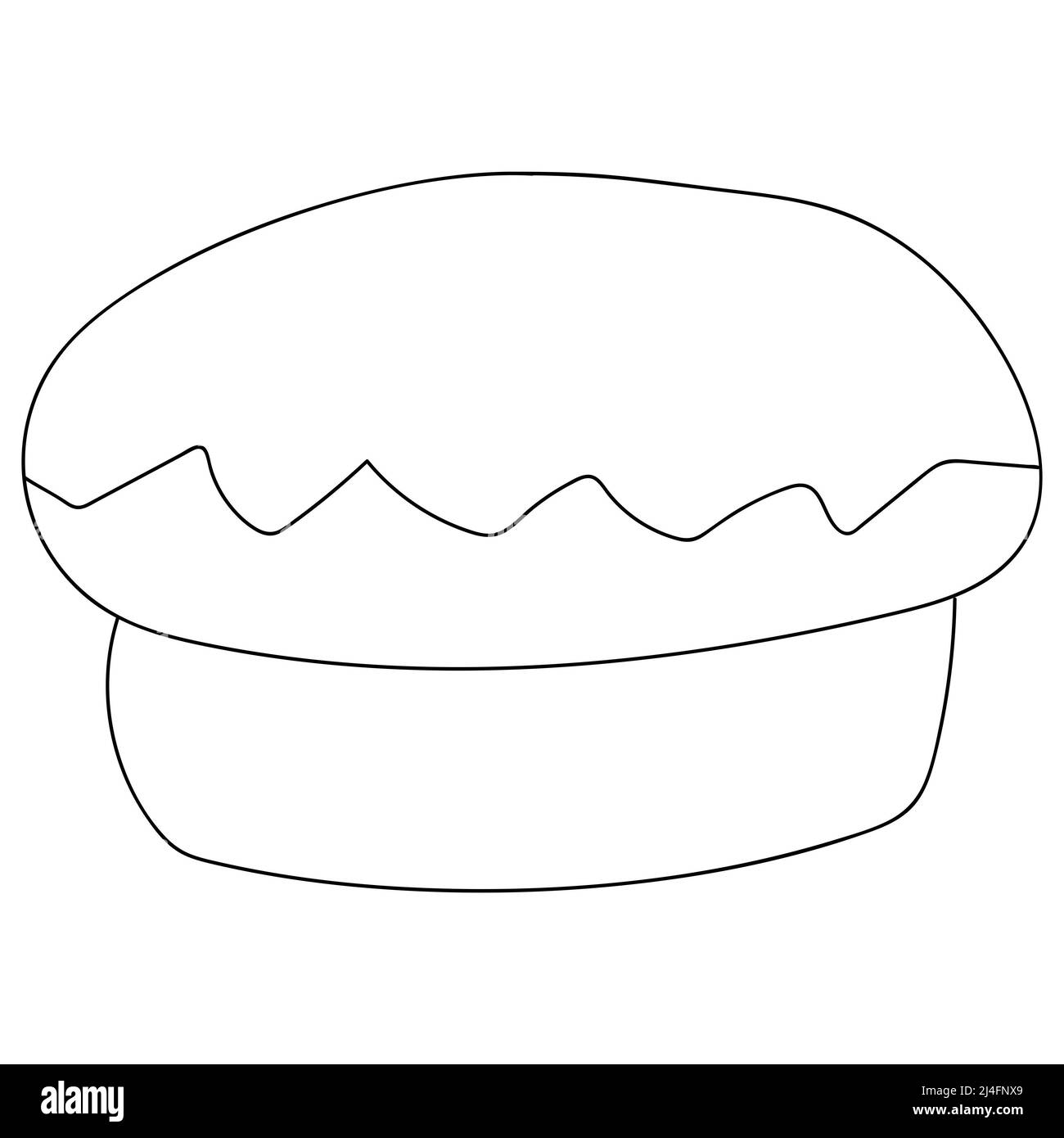 Splendido disegno da dessert isolato su sfondo bianco per il disegno a spazzola Foto Stock