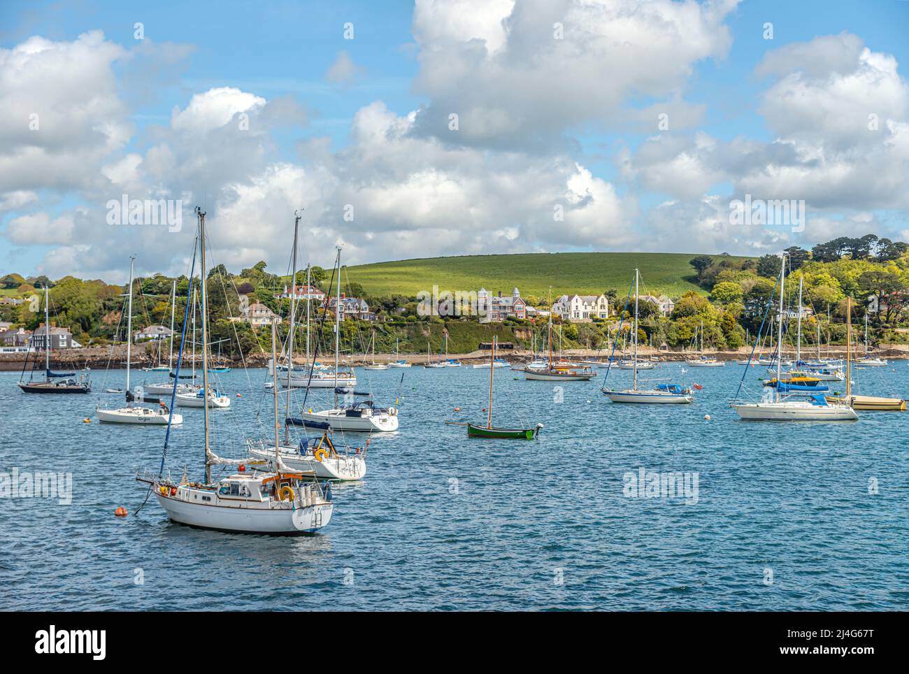 Vista sulla Marina di Falmouth, Cornovaglia, Inghilterra, Regno Unito Foto Stock
