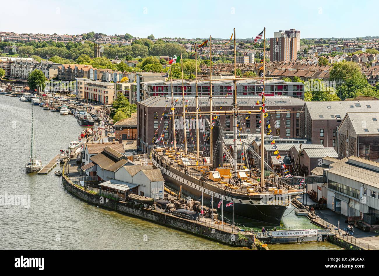 Brunels SS Great Britain è una nave museo ed ex piroscafo passeggeri a Bristol Harbour, Somerset, England, UK | Brunels SS Great Britain Museu Foto Stock