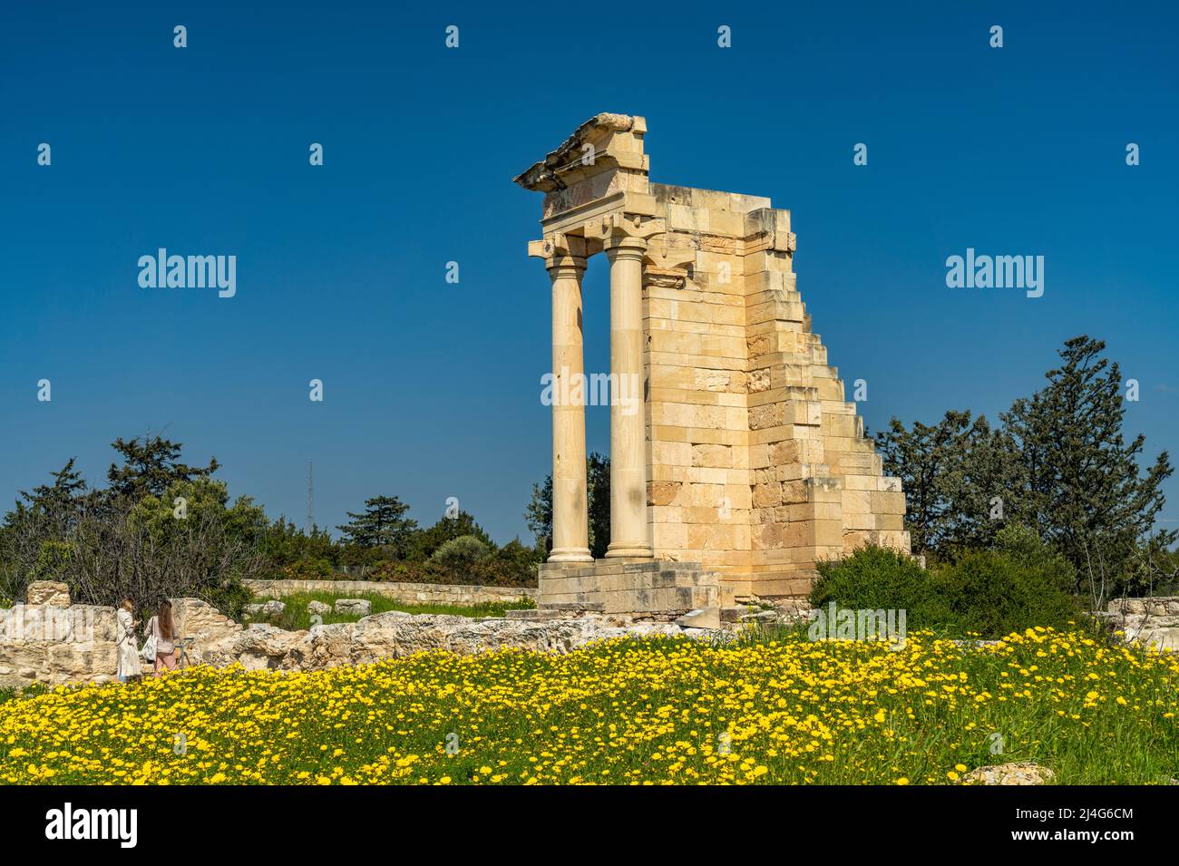 Heiligtum und Tempel des Apollon Hylates in der antiken Stadt Kourion, Episkopi, Zypern, Europa | il Santuario e il Tempio di Apollo Hylates al Foto Stock